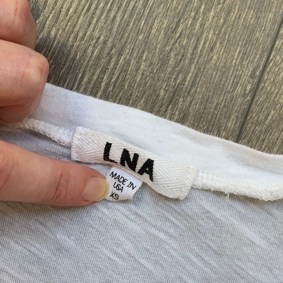 Revolve LNA T-Shirt Short Sleeve Tee Cross Strap Burnout Cotton White Size XS - Picture 7 of 10